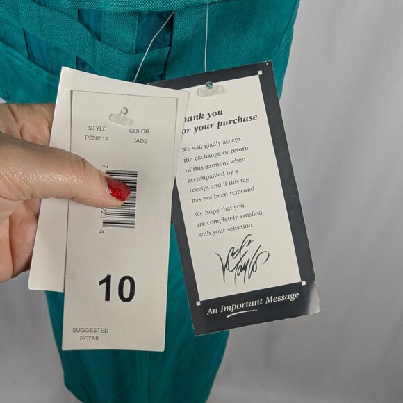 Karin Stevens 2- Piece Sheath Dress Short Sleeve Jacket Linen Embroidered Sz 10P - Picture 7 of 11